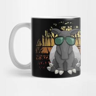 Retro Jungle Sunset Hipster Tapir With Sunglasses Mug